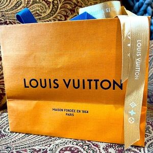 Louis Vuitton Shopping Bag with extra 3 feet of Louis Vuitton Gold Ribbon